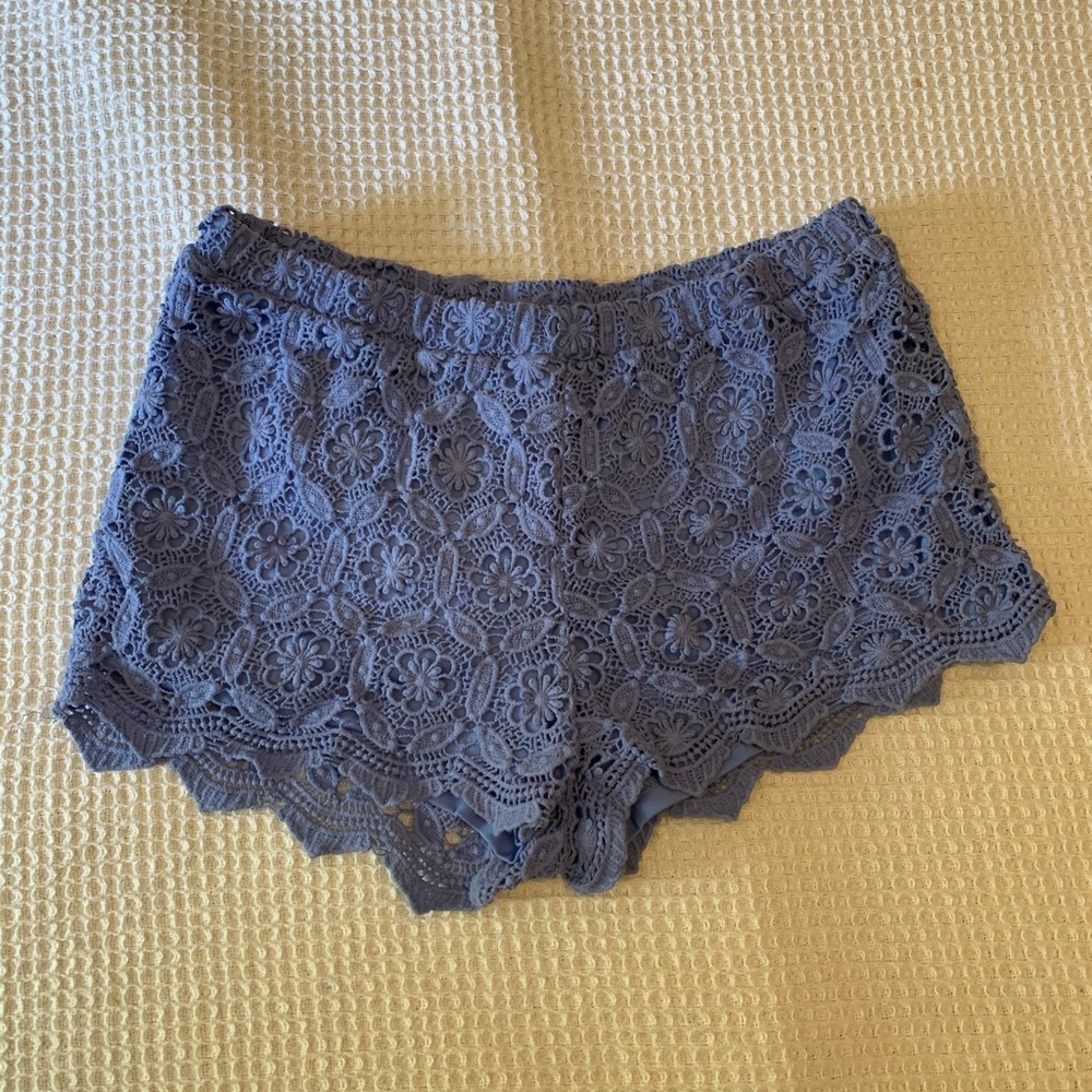 Aeropostale Blue lined Crochet Shorts Sz Large